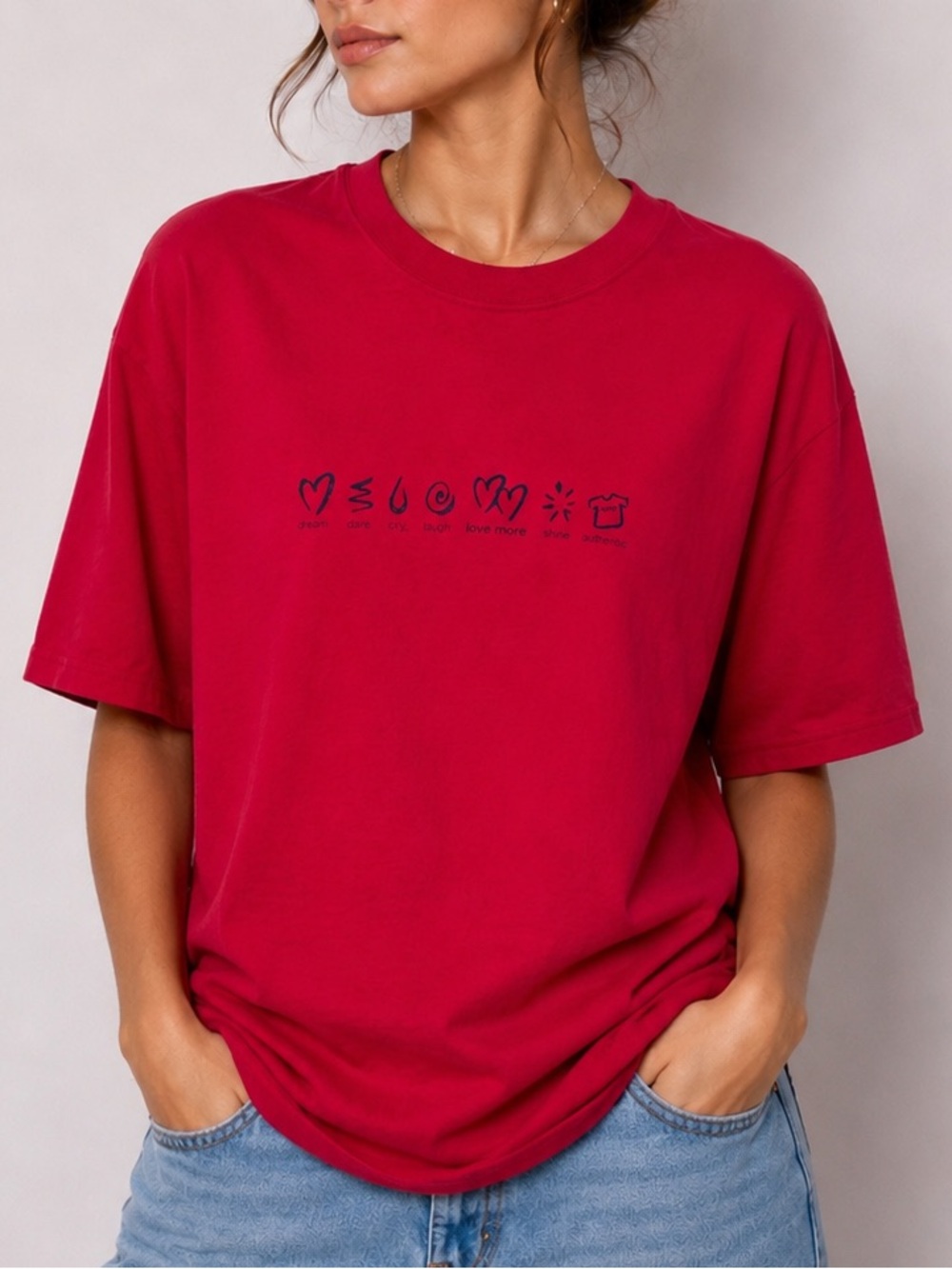 Vintage Boca Shirt Short Sleeve Red Casual Graphic Tee 90s 100% Cotton